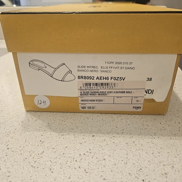 Fendi Women's Black and White Slide Sandals - Picture 6 of 8